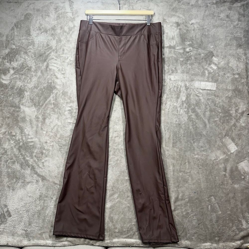 Torrid Chocolate Brown flare vegan stretchy Pants Sz 1